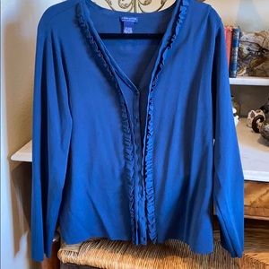 Doncaster V Neck Fine Knit Cardigan Deep Teal